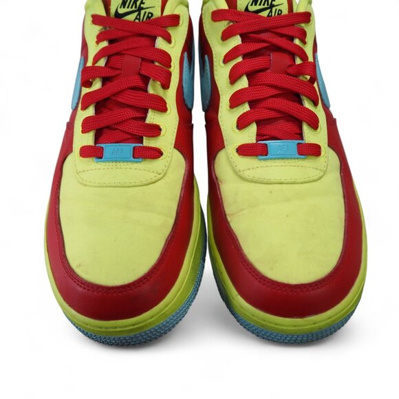 Nike Air Force 1 AF1 Low Custom by You Men's 9.5 DH7128-991 Neon Yellow / Red - Picture 4 of 12